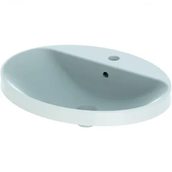 Lavoar baie incastrat alb 60 cm, oval, cu orificiu baterie, Geberit VariForm imagine
