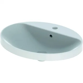 Lavoar baie incastrat alb 60 cm, oval, cu orificiu baterie, Geberit VariForm imagine