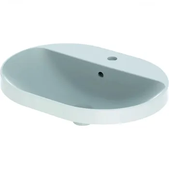 Lavoar baie incastrat alb 60 cm, oval, cu orificiu baterie, Geberit Variform Eliptic imagine
