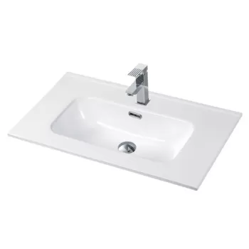 Lavoar baie incastrat alb 80 cm, dreptunghiular, Fluminia Siena imagine