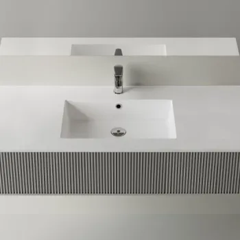 Lavoar baie incastrat din compozit 120x50 cm, alb mat, dreptunghiular Foglia Pure 120 imagine