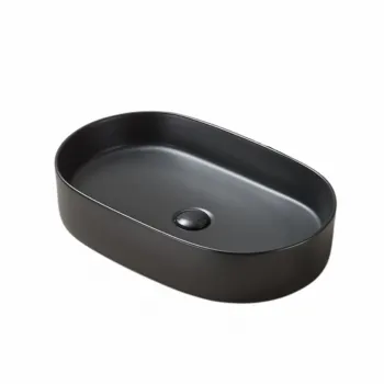 Lavoar baie negru mat montaj pe blat 60 cm, Adelais Foglia imagine