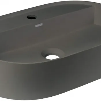 Lavoar baie pe blat, antracit metalic, 55 cm, oval, Deante Silia imagine