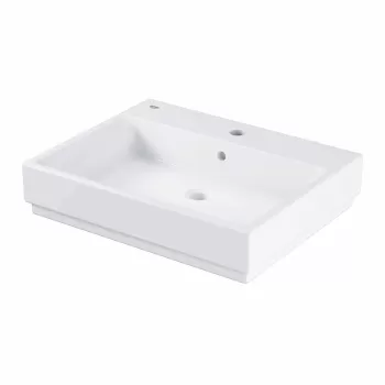 Lavoar baie pe blat dreptunghiular alb Grohe Cube Ceramic Pure Guard imagine
