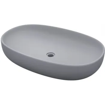Lavoar baie pe blat gri mat 55 cm, oval, Rak Feeling imagine