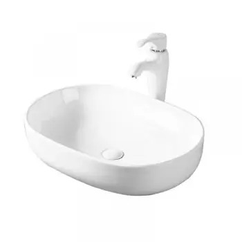 Lavoar baie pe blat oval din ceramica Fluminia, Odera imagine