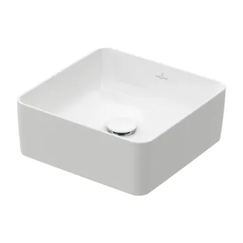Lavoar baie pe blat patrat 38 cm, alb lucios, VilleroyBoch Collaro imagine