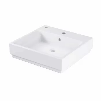 Lavoar baie pe blat patrat, cu orificiu baterie, Grohe Cube Ceramic Pure Guard imagine