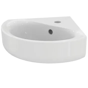 Lavoar baie pe colt alb 48 cm, orificiu baterie si preaplin, Ideal Standard Connect Space imagine