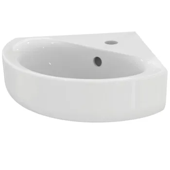 Lavoar baie pe colt alb 48 cm, orificiu baterie si preaplin, Ideal Standard Connect Space imagine