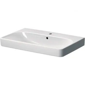Lavoar baie pe mobilier alb 75 cm, dreptunghiular, Smyle Square Geberit imagine