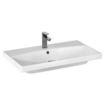 Lavoar baie suspendat alb 80 cm, dreptunghiular, Cersanit City imagine