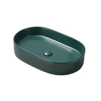 Lavoar baie verde inchis mat montaj pe blat 60 cm, Adelais Foglia imagine