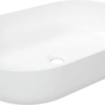 Lavoar ceramic, montare blat, 58x38  cm, alb, Deante Round imagine