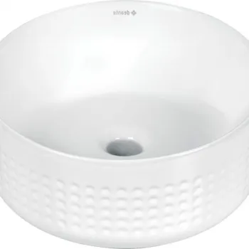 Lavoar ceramic, montare blat, asimetric, 36x36 cm, alb, Deante Silia Hexa imagine