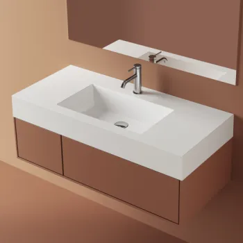 Lavoar compozit 1010 x 460 mm incastrat sau suspendat, dreptunghiular, Foglia Cube imagine