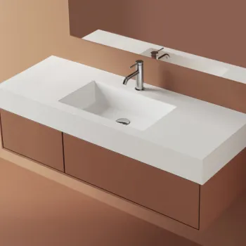 Lavoar compozit 1210 x 460 mm incastrat sau suspendat, dreptunghiular, Foglia Cube imagine