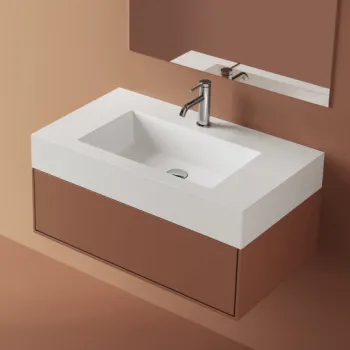 Lavoar compozit 810 x 460 mm incastrat sau suspendat, dreptunghiular, Foglia Cube imagine