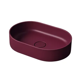 Lavoar compozit cu montare pe blat, 60x38 cm, burgundy mat, Foglia Terra imagine