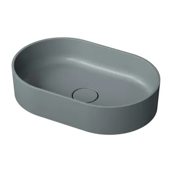 Lavoar compozit cu montare pe blat, 60x38 cm, Gri mat, Foglia Evo imagine