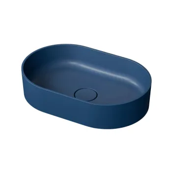 Lavoar compozit cu montare pe blat, 60x40 cm, albastru mat, Foglia Evo imagine