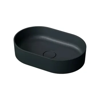 Lavoar compozit cu montare pe blat, 60x40 cm, negru mat, Foglia Evo imagine