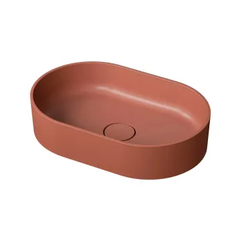Lavoar compozit cu montare pe blat, 60x40 cm, teracota mat, Foglia Evo imagine