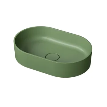 Lavoar compozit cu montare pe blat, 60x40 cm, verde mat, Foglia Evo imagine