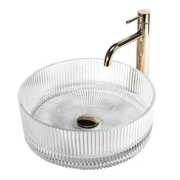 Lavoar cu montare pe blat 36 cm, transparent, rotund, Rea Ingrid imagine