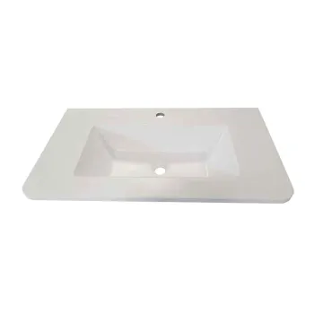 Lavoar din compozit 100 cm, colturi rotunjite, alb mat, Fluminia Pisa imagine
