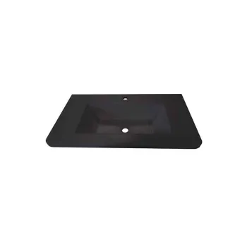 Lavoar din compozit 100 cm, colturi rotunjite, negru mat, Fluminia Pisa imagine