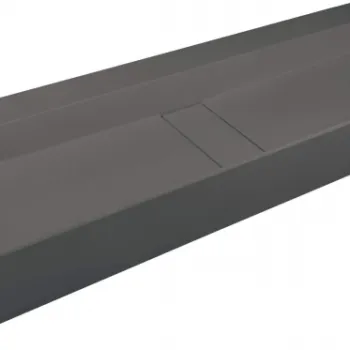 Lavoar din granit, capac scurgere, montare blat, 100x40 cm, antracit, Deante Blur imagine