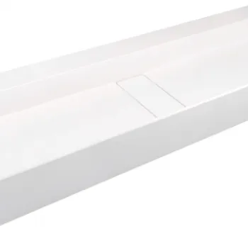 Lavoar din granit, capac scurgere, montare blat, 120x40 cm, alb, Deante Blur imagine