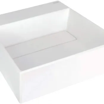 Lavoar din granit, capac scurgere, montare blat, 40x40 cm, alb, Deante Correo imagine