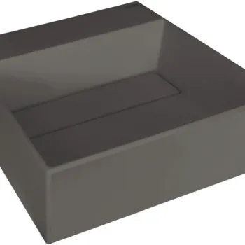 Lavoar din granit, capac scurgere, montare blat, 40x40 cm, antracit, Deante Correo imagine
