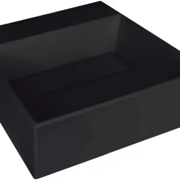 Lavoar din granit, capac scurgere, montare blat, 40x40 cm, negru, Deante Correo imagine