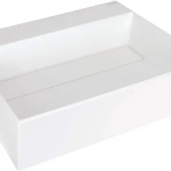 Lavoar din granit, capac scurgere, montare blat, 50x40 cm, alb, Deante Correo imagine