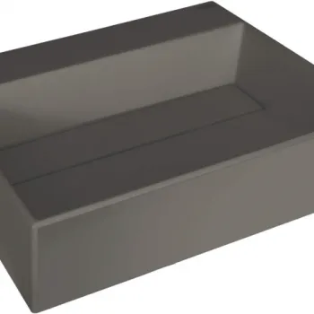 Lavoar din granit, capac scurgere, montare blat, 50x40 cm, antracit, Deante Correo imagine