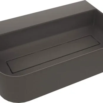 Lavoar din granit, capac scurgere, montare blat, 60.5x40.5 cm, antracit, Deante Arnika imagine