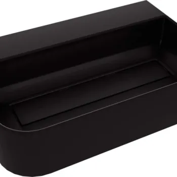 Lavoar din granit, capac scurgere, montare blat, 60.5x40.5 cm, negru, Deante Arnika imagine