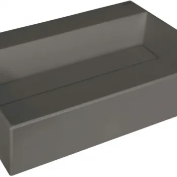 Lavoar din granit, capac scurgere, montare blat, 60x40 cm, antracit, Deante Correo imagine