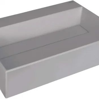 Lavoar din granit, capac scurgere, montare blat, 60x40 cm, gri, Deante Correo imagine
