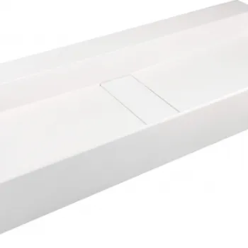 Lavoar din granit, capac scurgere, montare blat, 80x40 cm, alb, Deante Blur imagine