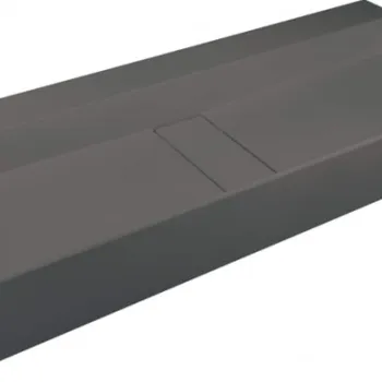 Lavoar din granit, capac scurgere, montare blat, 80x40 cm, antracit, Deante Blur imagine