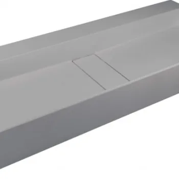 Lavoar din granit, capac scurgere, montare blat, 80x40 cm, gri, Deante Blur imagine