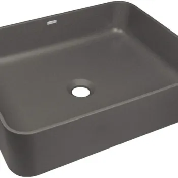 Lavoar din granit, montare blat, 50x40 cm, antracit, Deante Temisto imagine