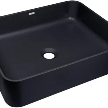 Lavoar din granit, montare blat, 50x40 cm, negru, Deante Temisto imagine