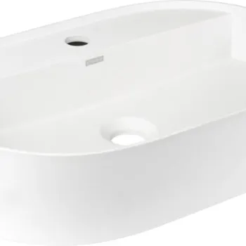 Lavoar din granit, montare blat, cu gaura pentru baterie, alb, Deante Silia imagine
