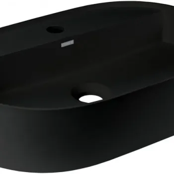 Lavoar din granit, montare blat, cu gaura pentru baterie, negru, Deante Silia imagine