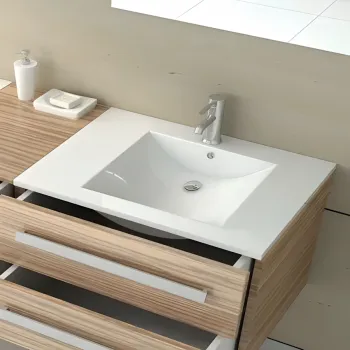 Lavoar dreptunghiular pe blat Rea Dafne alb, ceramica lucioasa, 76 x 46,5 cm imagine